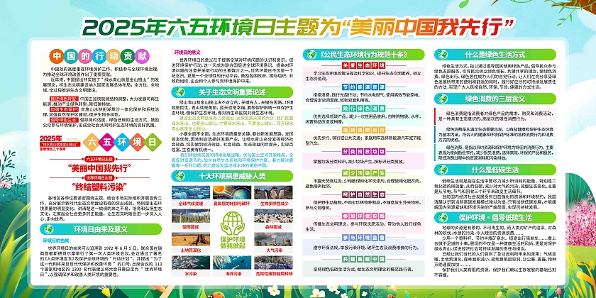 开展2025年六五环境日宣传活动主题展板