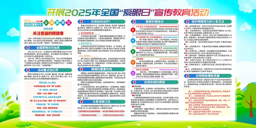 开展2025年全国爱眼日宣传教育活动主题全国爱眼日展板