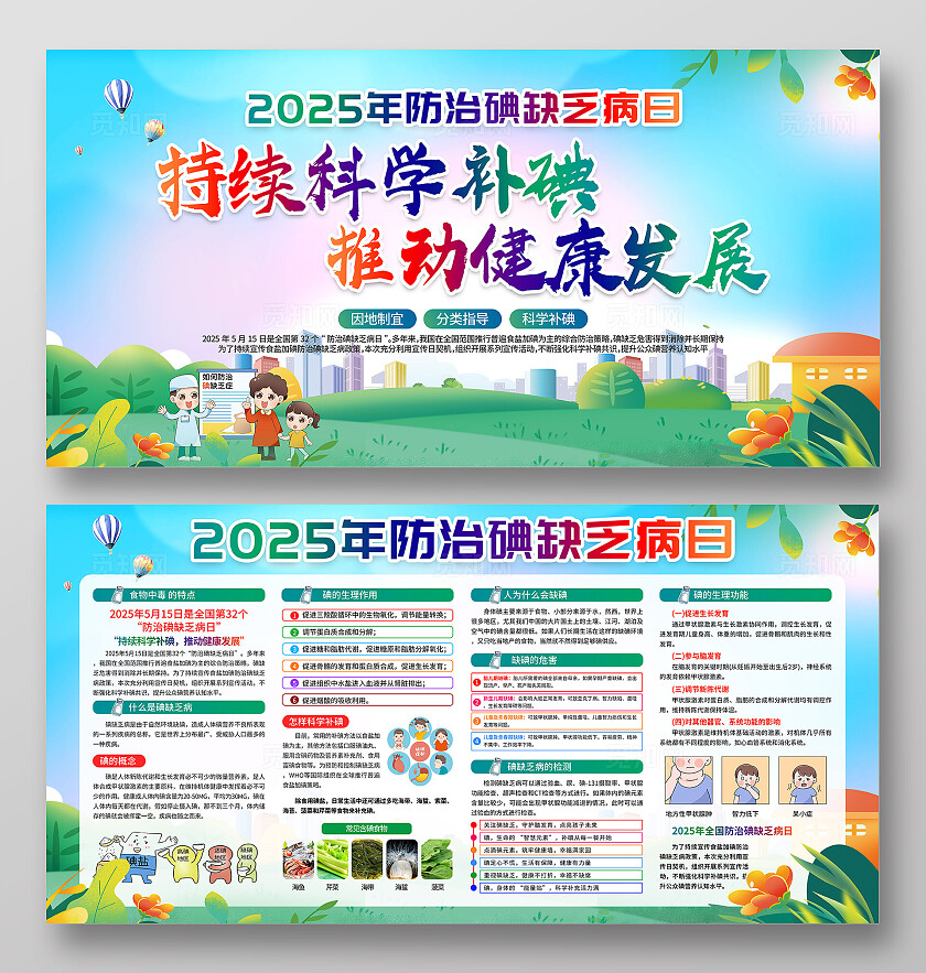 简约风2025年防治碘缺乏病日宣传栏2025全国防治碘缺乏病日