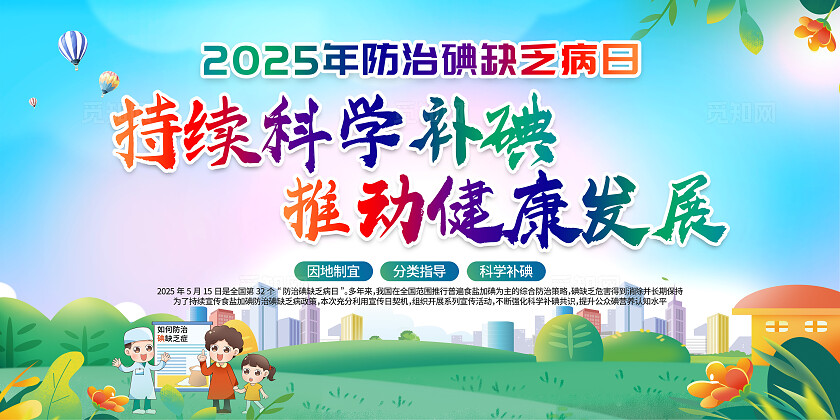 简约风2025年防治碘缺乏病日宣传栏2025全国防治碘缺乏病日
