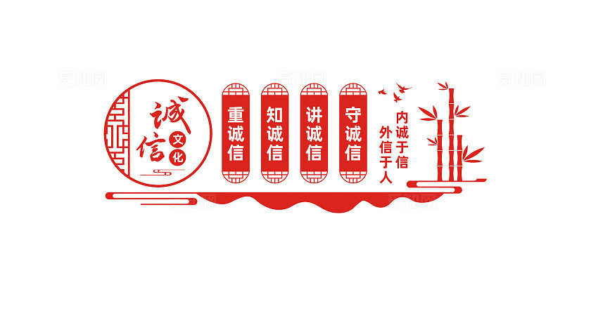 诚信文化墙校园学校文化墙