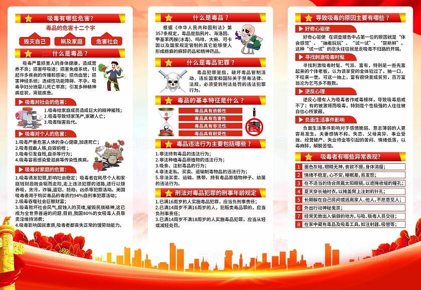 国际禁毒日三折页