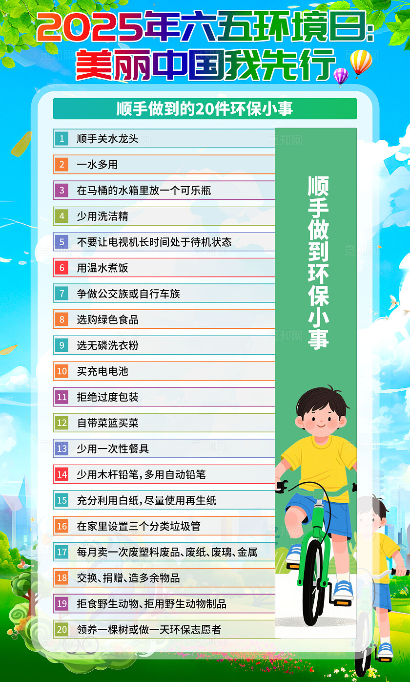 美丽中国我先行2025年六五环境日活动主题宣传挂画