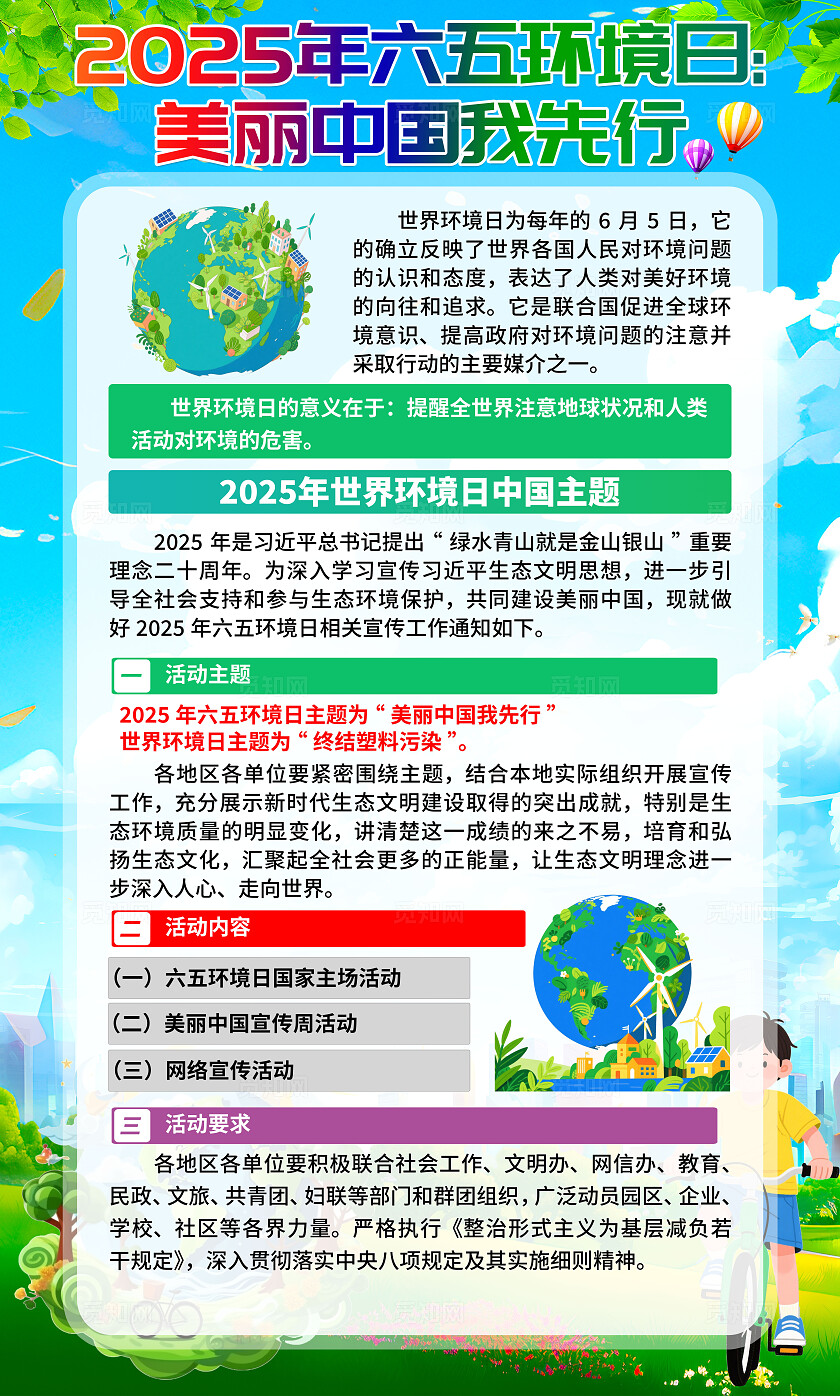 美丽中国我先行2025年六五环境日活动主题宣传挂画