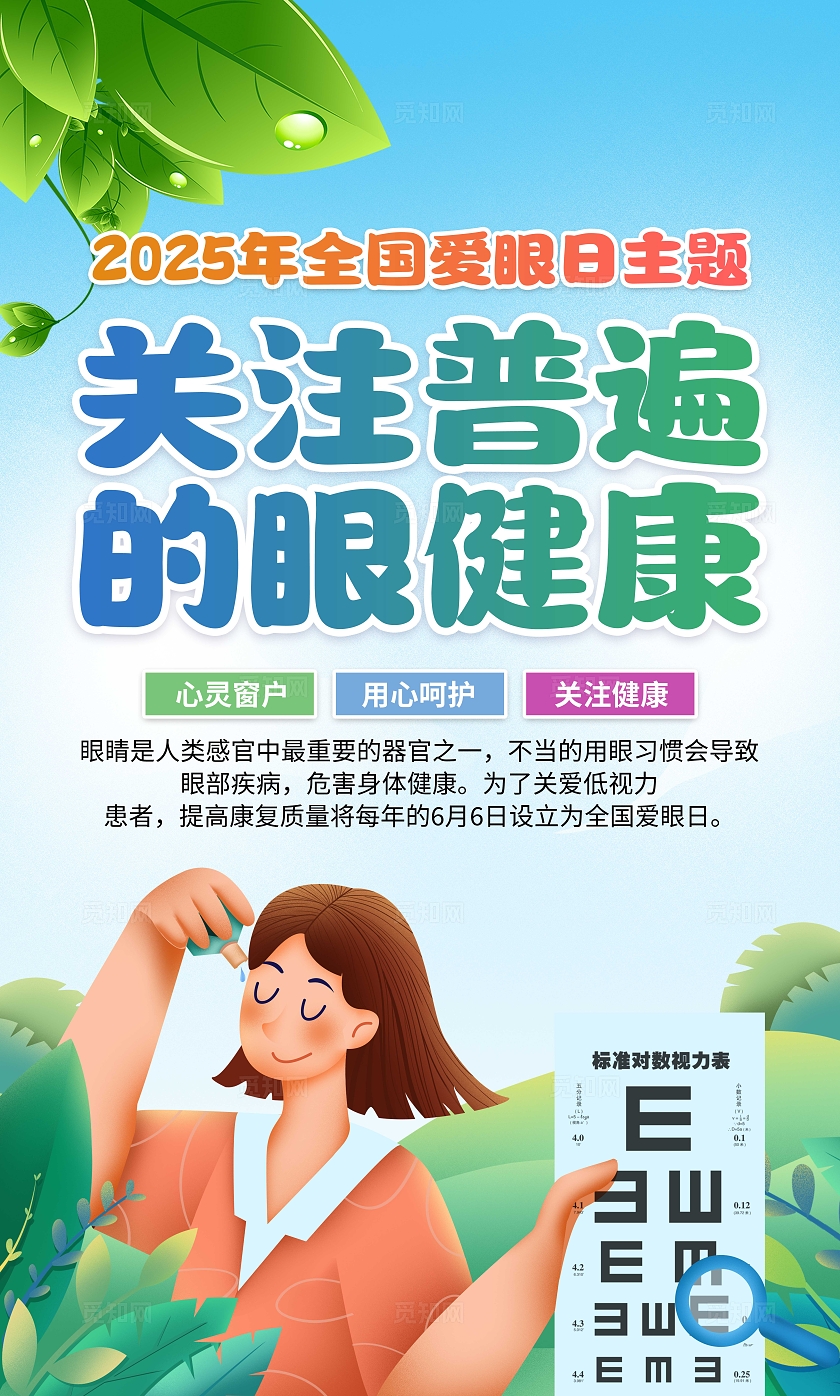 2025蓝色卡通全国爱眼日宣传套图