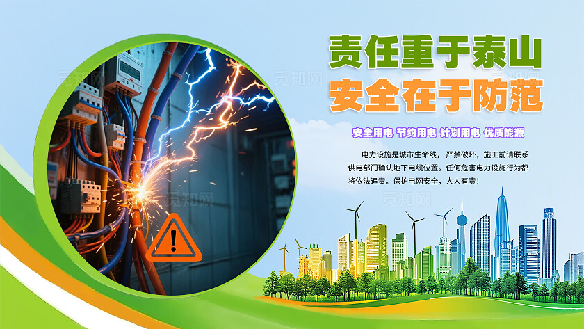 绿色电力科技海报设计图6横版电力宣传套图