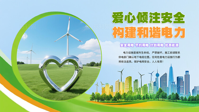 绿色电力科技海报设计图6横版电力宣传套图