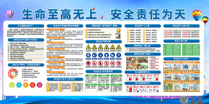 2025年全国安全生产月蓝色简约安全生产月宣传栏2025全国安全生产月