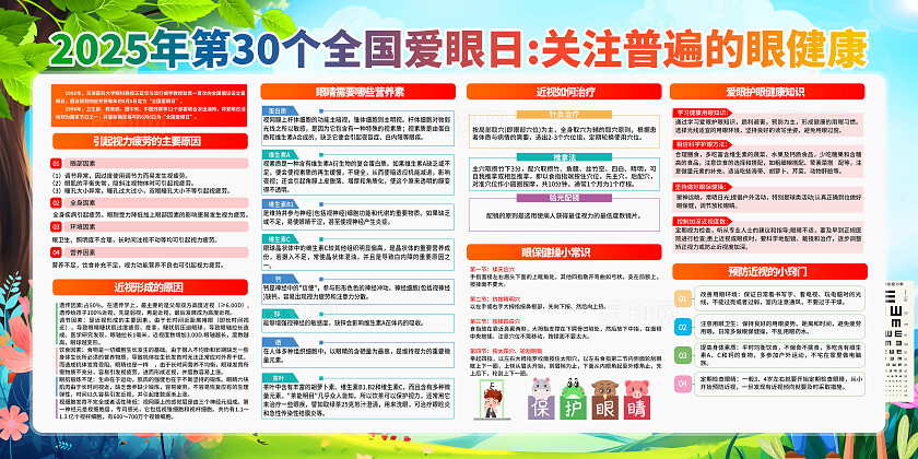开展2025年全国爱眼日宣传教育活动主题全国爱眼日展板