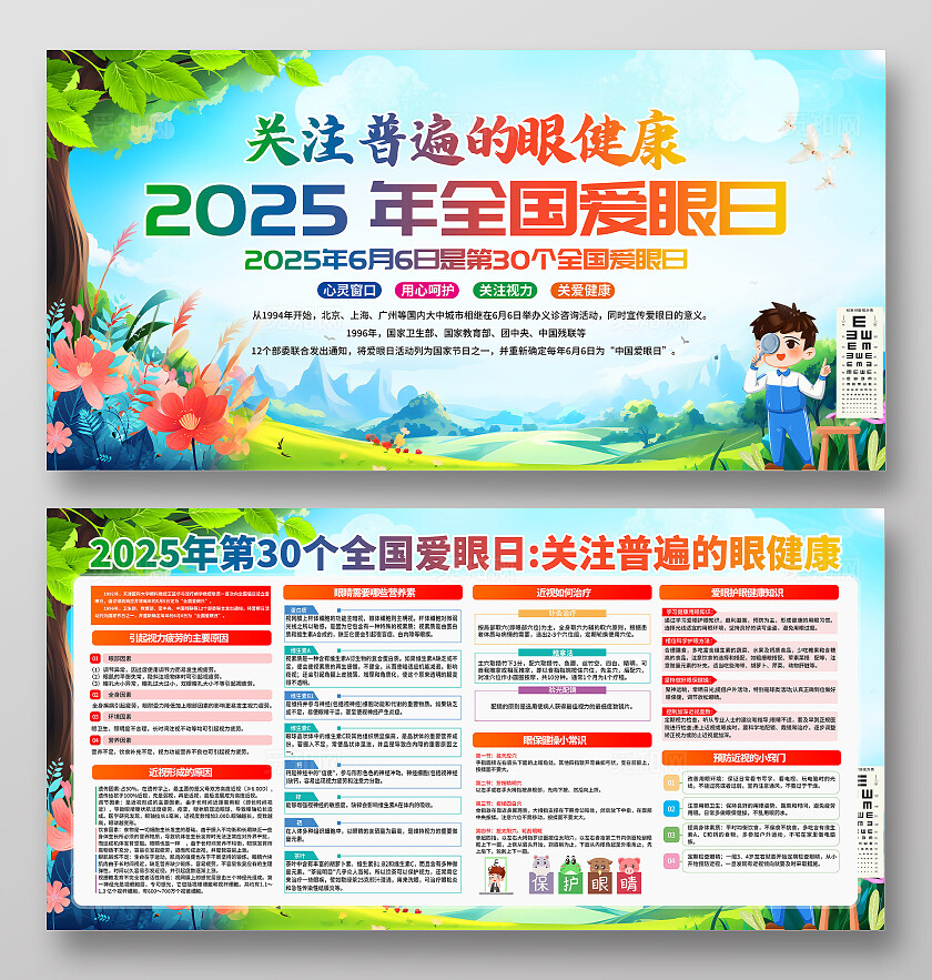 开展2025年全国爱眼日宣传教育活动主题全国爱眼日展板