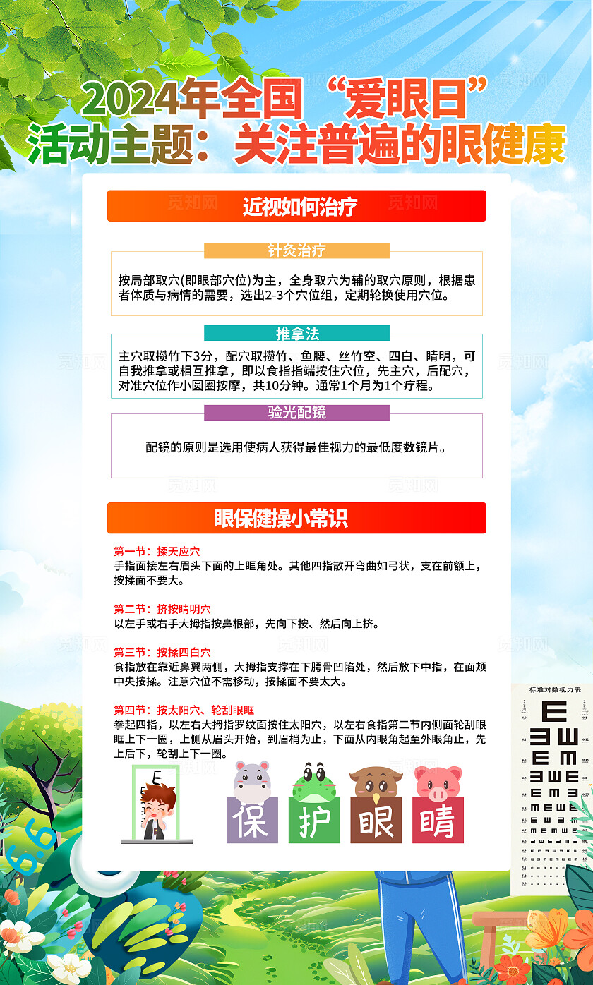 2025蓝色卡通全国爱眼日宣传套图