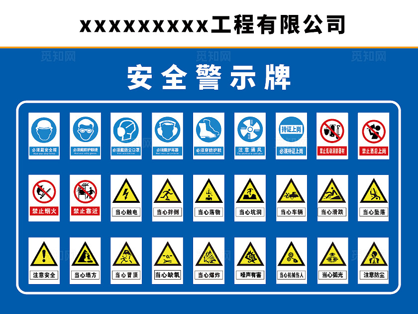 安全警示牌安全标识牌安全提示牌保障安全警示标识
