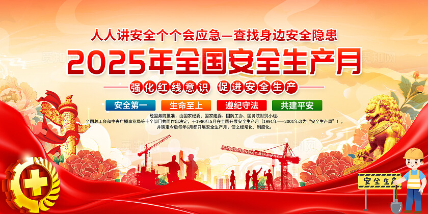 2025年全国安全生产月活动主题安全生产月宣传展板
