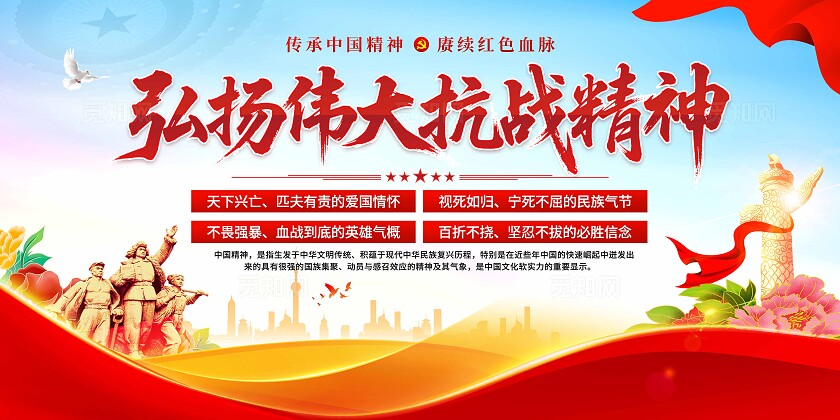 抗战精神展板
