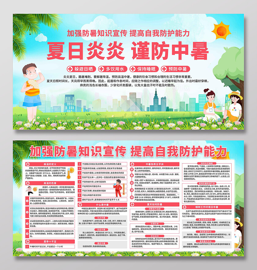 夏季防中暑展板
