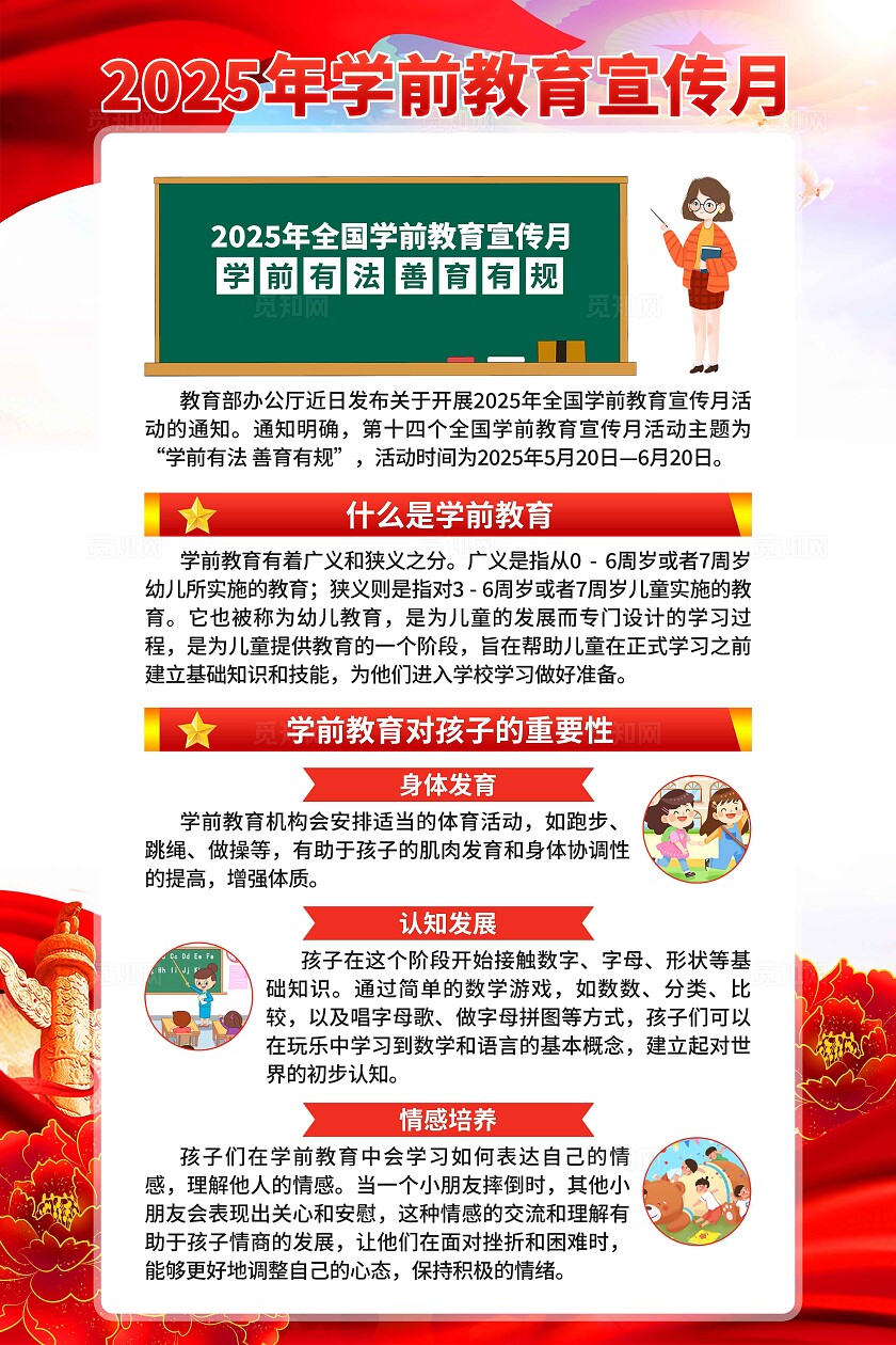 2025年学前教育宣传月海报