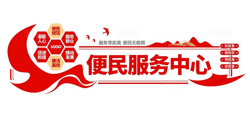 便民服务中心社区服务中心社区文化墙