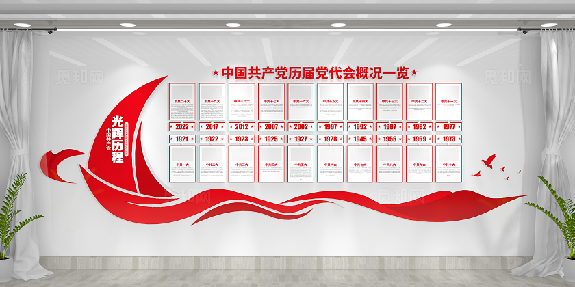 党的光辉历程党建文化墙