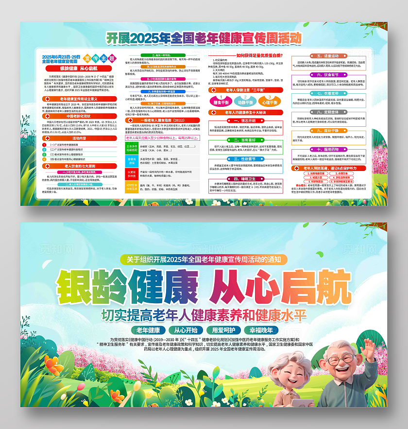 2025年全国老年健康宣传周活动主题宣传展板
