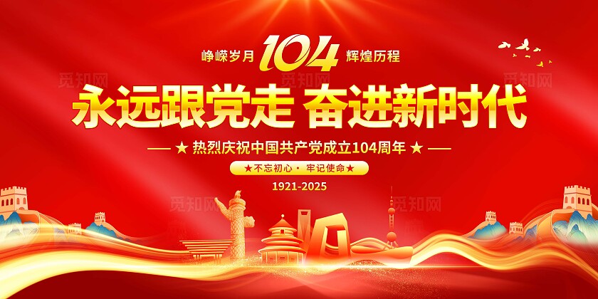 2025年建党节展板