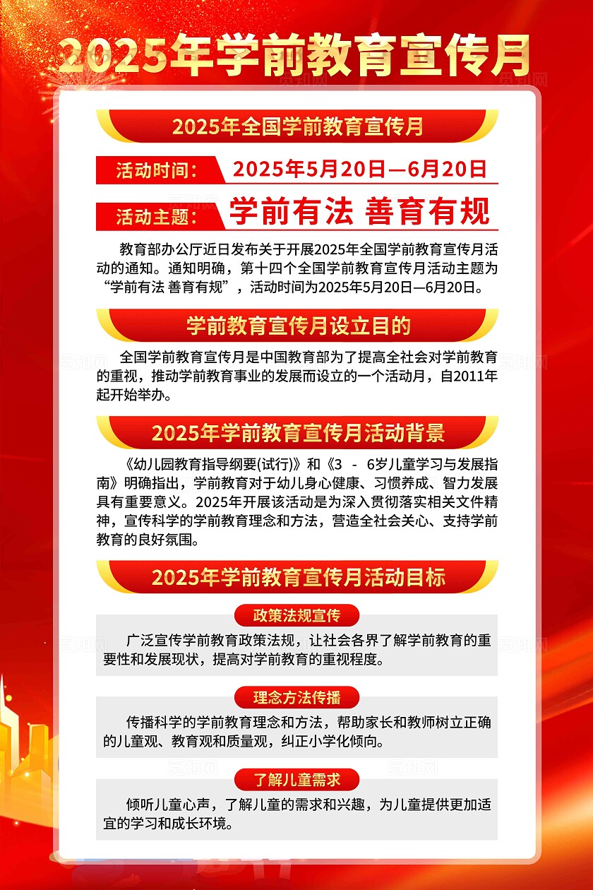 2025年学前教育宣传月海报