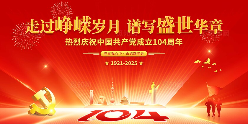 2025年建党节展板