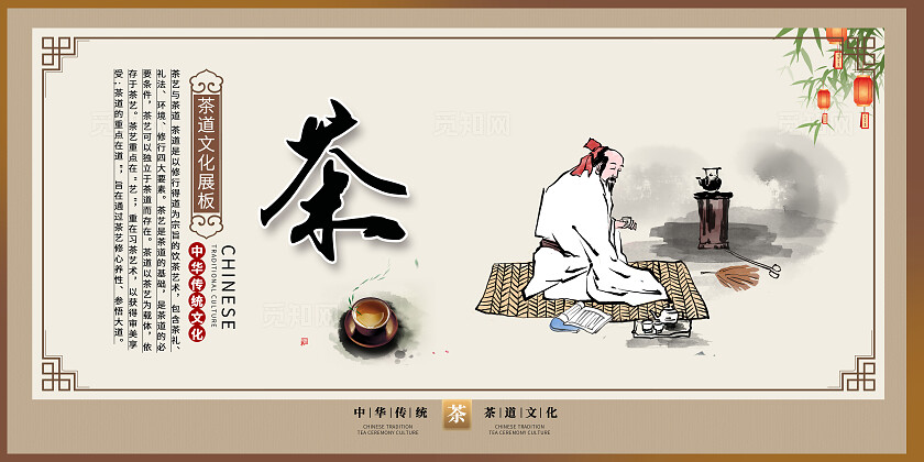 水墨茶道文化展板套图