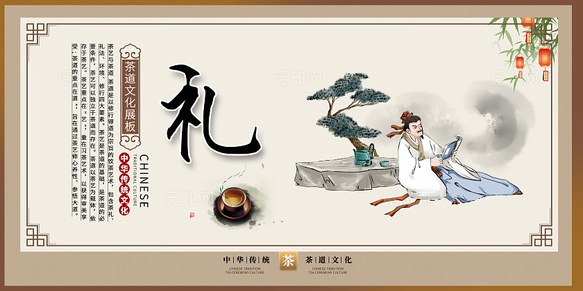 水墨茶道文化展板套图