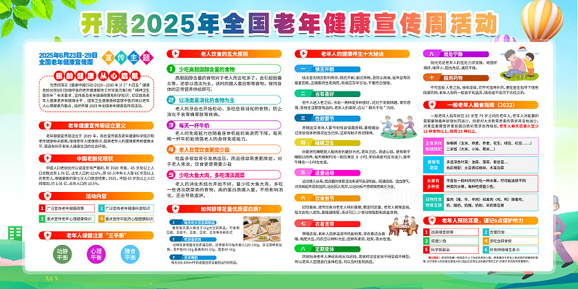 简单大气绿色老年健康宣传周宣传展板