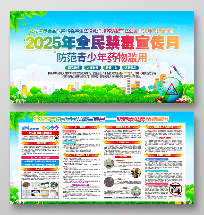 开展2025年全民禁毒宣传月和国际禁毒日活动宣传栏展板