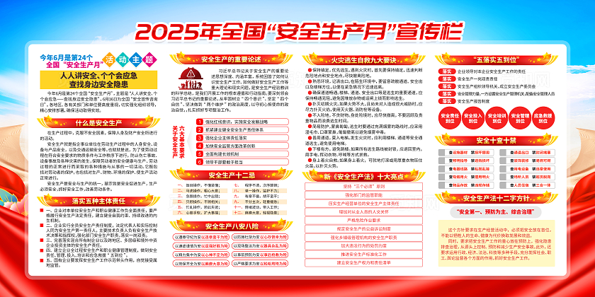 2025年安全生产月安全生产宣传展板