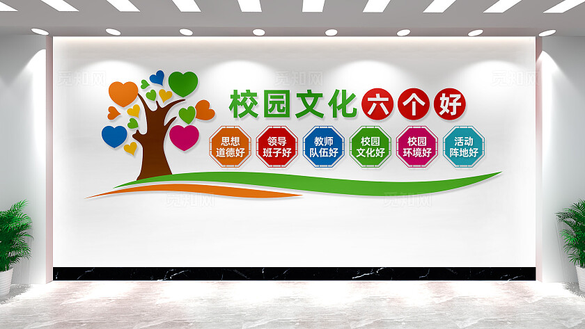 文明校园六个好文化墙宣传标语