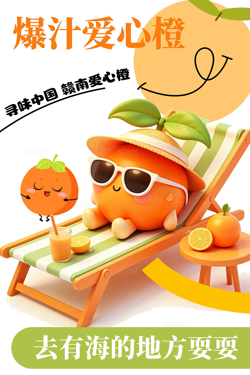 拟人3d水果风水果店促销海报