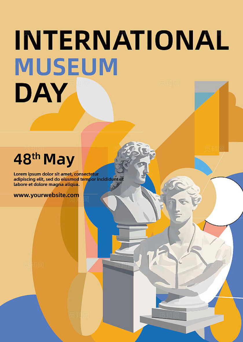 雕塑博物馆参观海报设计