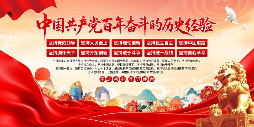 党百年奋斗历史经验展板