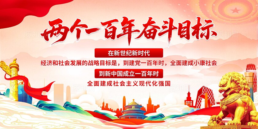 两个一百年奋斗目标展板