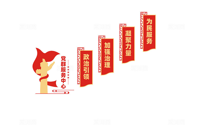 党群服务中心党建楼梯文化墙宣传标语