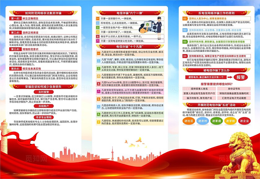 全民反诈宣传月三折页