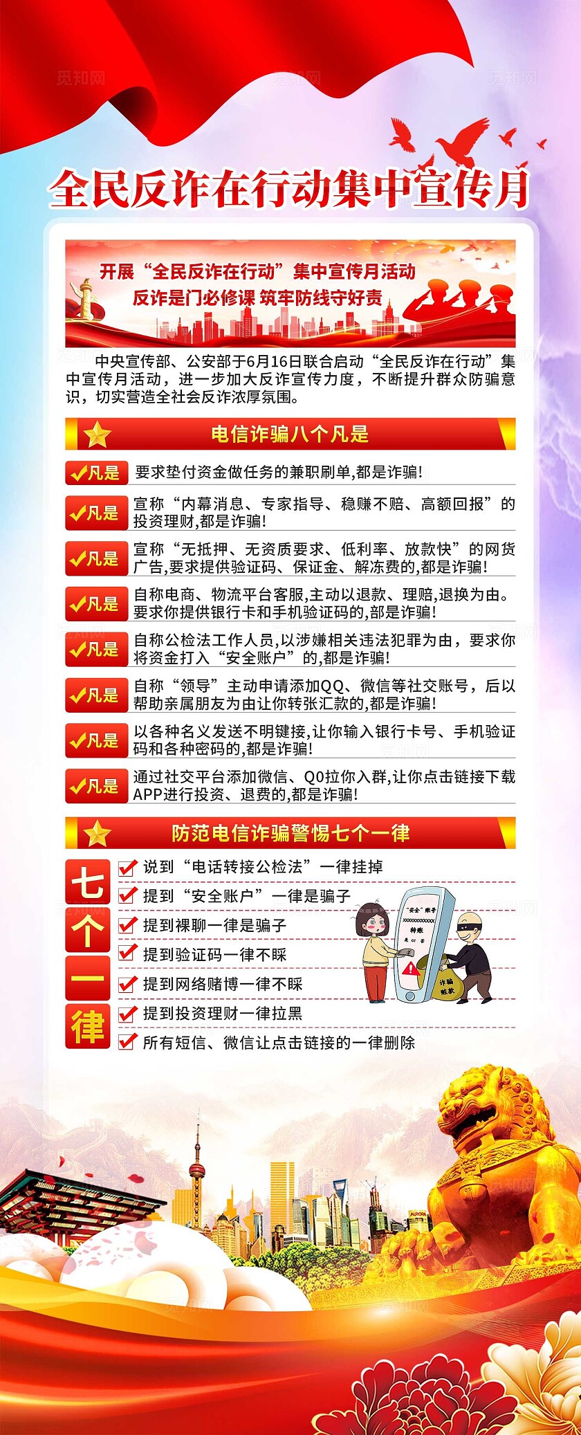 2025年全民反诈宣传月易拉宝