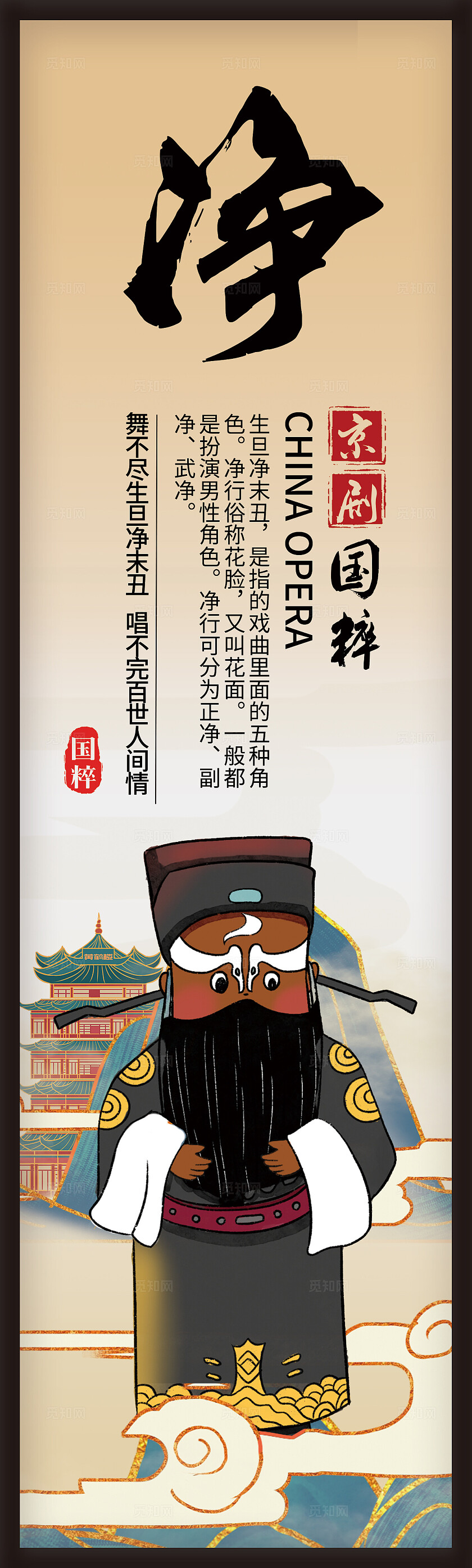 橙色卡通创意套图戏剧京剧戏曲宣传插画插图套图