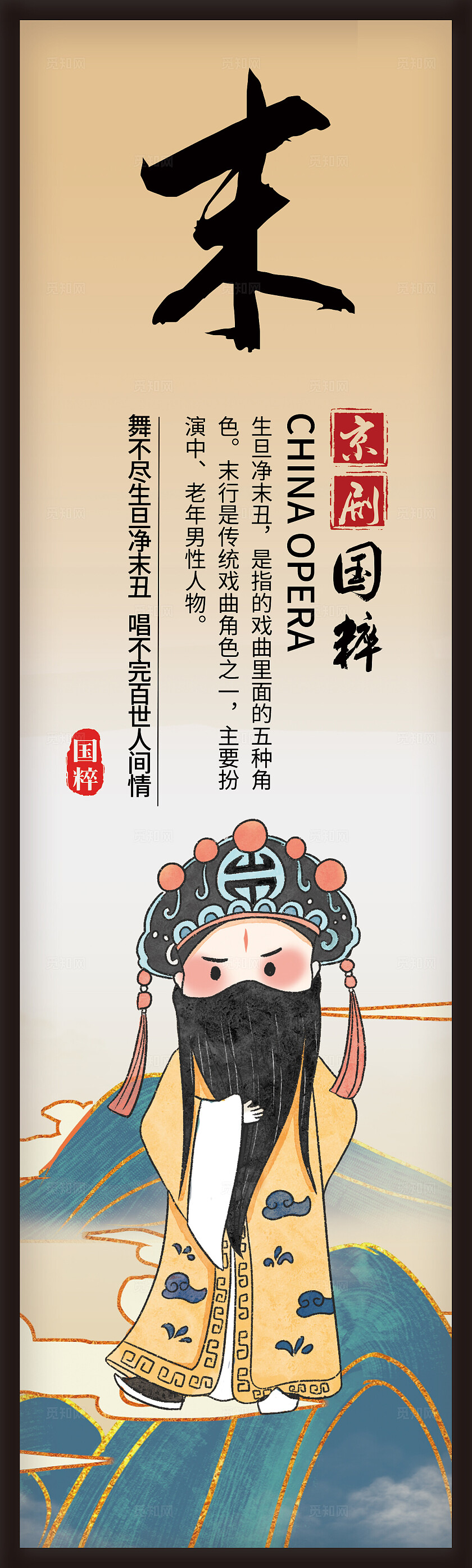 橙色卡通创意套图戏剧京剧戏曲宣传插画插图套图