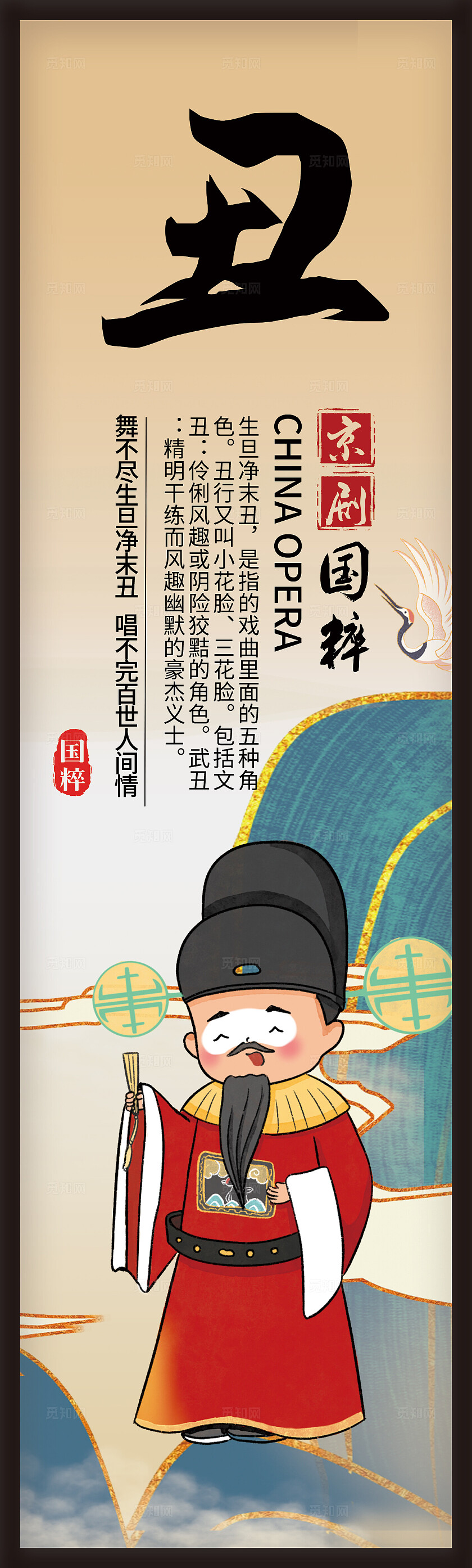 橙色卡通创意套图戏剧京剧戏曲宣传插画插图套图