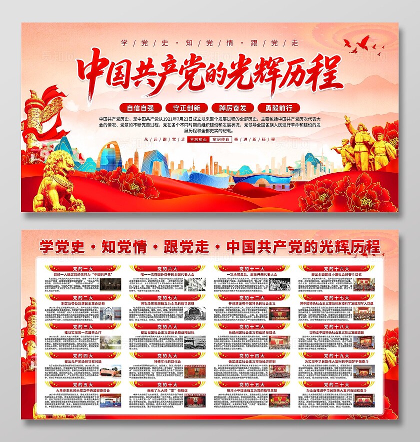 党的光辉历程展板