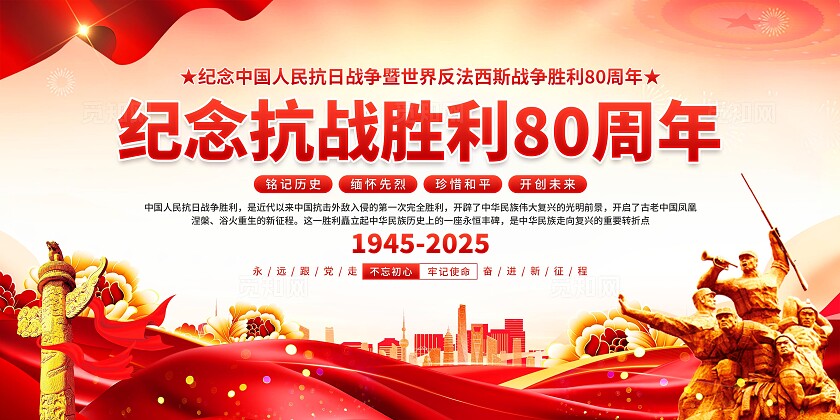 纪念抗战胜利80周年展板