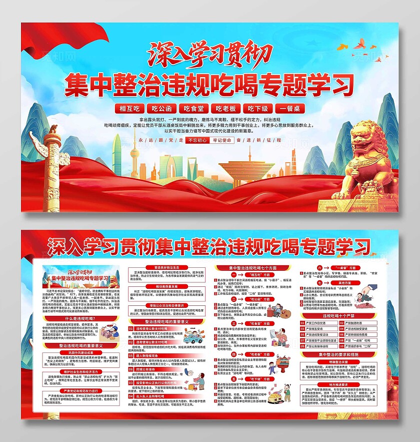 整治违规吃喝专题学习展板