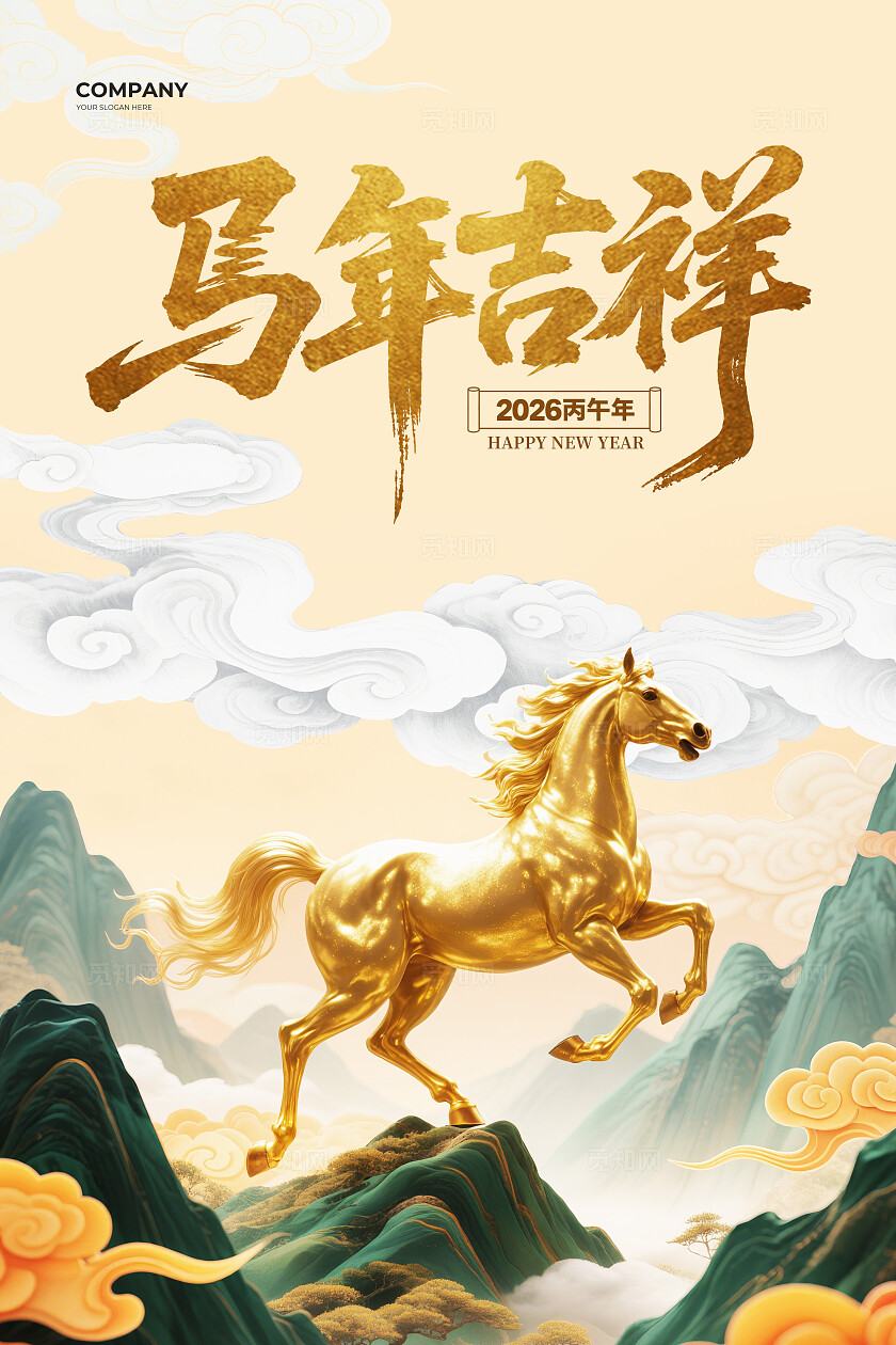 古风简约2026马年日历台历挂历设计2026年马年日历