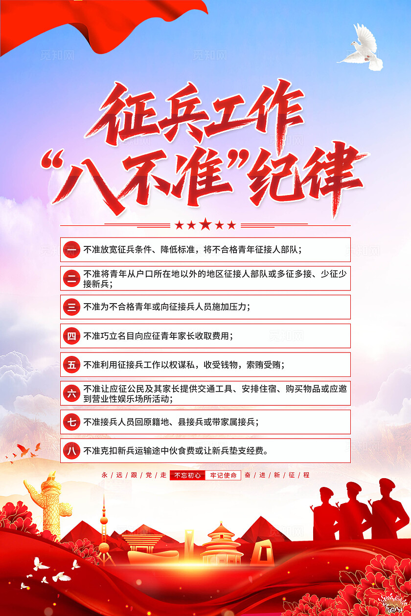 征兵工作八不准海报