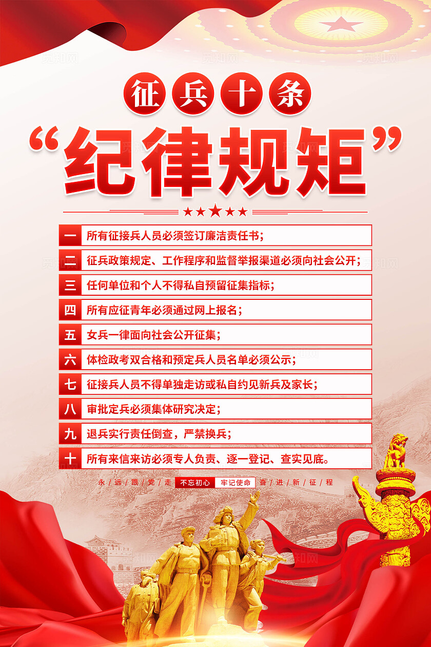征兵十条纪律规矩海报