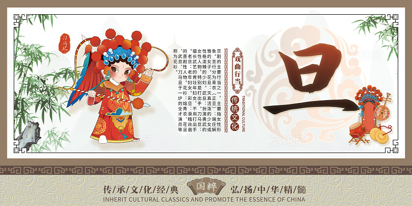 白色卡通国风Q版套图生旦净末丑传统京剧戏曲戏剧行当插图插画套图