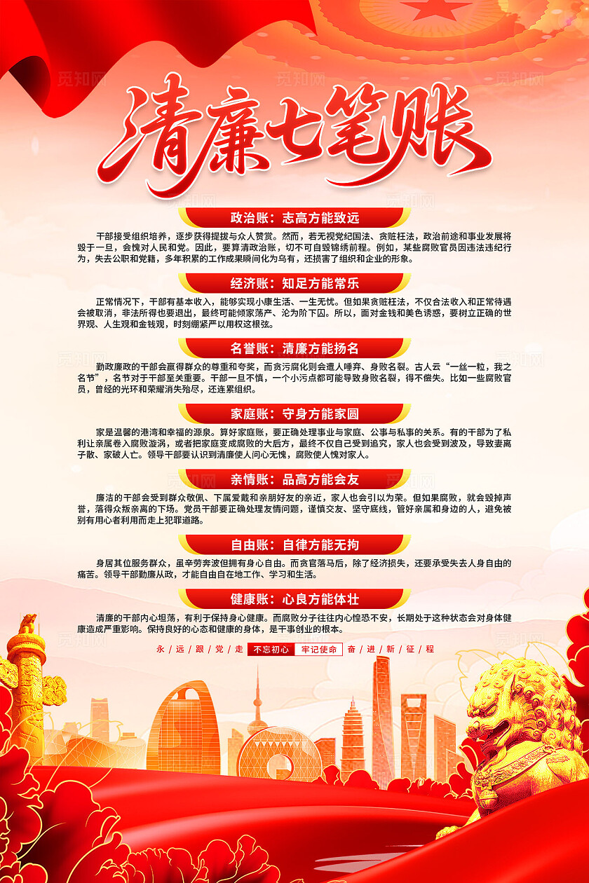 清廉七笔账海报